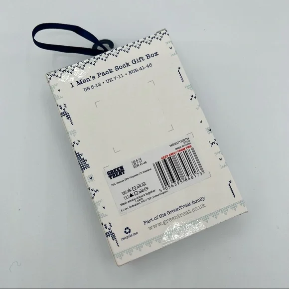 Green Treat Men’s SuperSoft 1 Pair Socks Gift Box Set Size 8-12 New Sealed Box - Picture 3 of 4